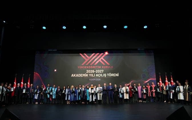 Turkish President Recep Tayyip Erdogan ANKARA, TURKIYE - OCTOBER 6: (----EDITORIAL USE ONLY - MANDATORY CREDIT - TURKISH PRESIDENCY MURAT KULA HANDOUT - NO MARKETING NO ADVERTISING CAMPAIGNS - DISTRIBUTED AS A SERVICE TO CLIENTS----) Turkish President Recep Tayyip Erdogan attends the Opening Ceremony of Academic Year 2026-2027 at the Bestepe National Congress and Culture Center in Ankara, Turkiye, on October 6, 2026. Turkish Presidency Murat Kula Handout Anadolu Ankara Turkey. Editorial use only. Please get in touch for any other usage.  Copyright: x2026xAnadoluxTurkishxPresidencyx xMuratxKulax xHandoutx