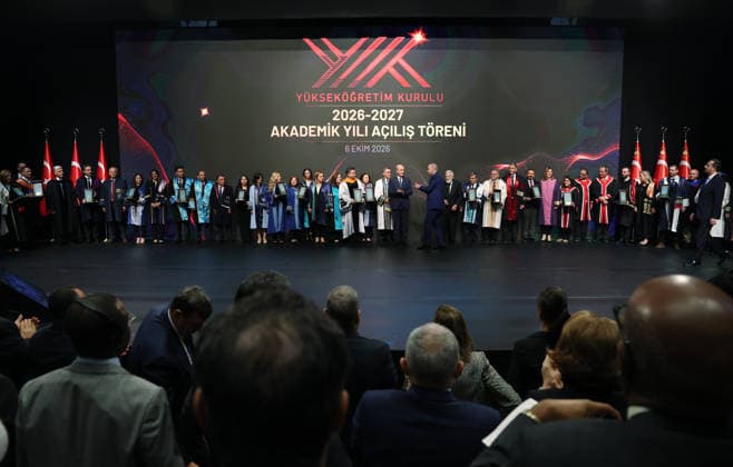 Turkish President Recep Tayyip Erdogan ANKARA, TURKIYE - OCTOBER 6: (----EDITORIAL USE ONLY - MANDATORY CREDIT - TURKISH PRESIDENCY MURAT KULA HANDOUT - NO MARKETING NO ADVERTISING CAMPAIGNS - DISTRIBUTED AS A SERVICE TO CLIENTS----) Turkish President Recep Tayyip Erdogan attends the Opening Ceremony of Academic Year 2026-2027 at the Bestepe National Congress and Culture Center in Ankara, Turkiye, on October 6, 2026. Turkish Presidency Murat Kula Handout Anadolu Ankara Turkey. Editorial use only. Please get in touch for any other usage.  Copyright: x2026xAnadoluxTurkishxPresidencyx xMuratxKulax xHandoutx