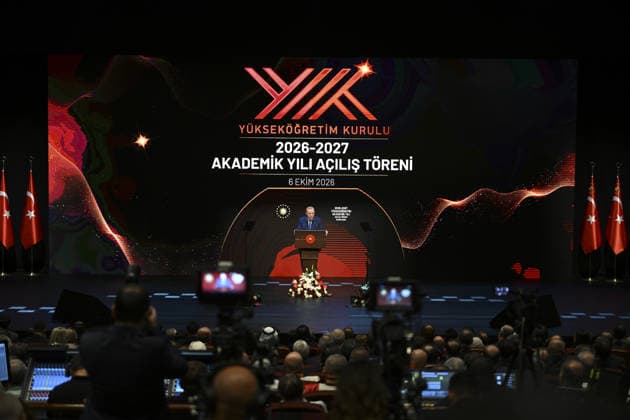 Turkish President Recep Tayyip Erdogan ANKARA, TURKIYE - OCTOBER 06: Turkish President Recep Tayyip Erdogan attends the opening ceremony of the 2026-2027 Higher Education Academic Year at Bestepe National Congress and Culture Center, on October 06, 2026 in Ankara, Turkiye. Dogukan Keskinkilic Anadolu Ankara Turkey. Editorial use only. Please get in touch for any other usage.  Copyright: x2026xAnadoluxDogukanxKeskinkilicx