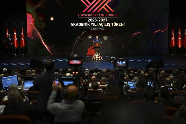 Turkish President Recep Tayyip Erdogan ANKARA, TURKIYE - OCTOBER 06: Turkish President Recep Tayyip Erdogan attends the opening ceremony of the 2026-2027 Higher Education Academic Year at Bestepe National Congress and Culture Center, on October 06, 2026 in Ankara, Turkiye. Dogukan Keskinkilic Anadolu Ankara Turkey. Editorial use only. Please get in touch for any other usage.  Copyright: x2026xAnadoluxDogukanxKeskinkilicx