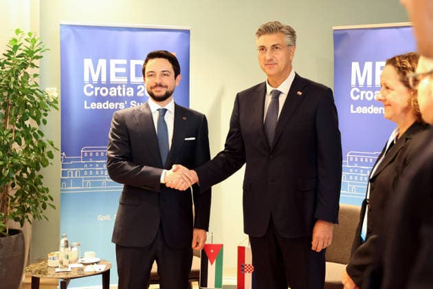 Prime minister of Croatia Andrej Plenkovic meets with Crown Prince of Jordan Hussein bin Abdullah II Prime minister of Croatia Andrej Plenkovic meets with Crown Prince of Jordan Hussein bin Abdullah II ahead of MED9 Summit at hotel Radison Blu in Split, Croatia, on October 06, 2026.  IvanaxIvanovic PIXSELL