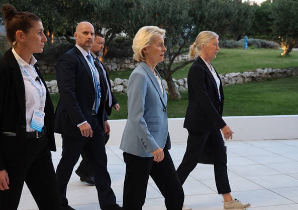 Prime minister of Croatia Andrej Plenkovic meets with President of the European Commission Ursula von der Leyen President of the European Commission Ursula von der Leyen leaves hotel Radison Blu after a meeting with Prime minister of Croatia Andrej Plenkovic (not in picture) in Split, Croatia, on October 06, 2026.  IvanaxIvanovic PIXSELL