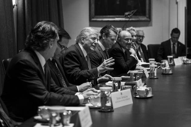 October 6, 2026, Washington, Dc, United States: U.S President Donald Trump, center, comments during a cabinet meeting at the Cabinet Room of the White House, April 10, 2025 in Washington, D.C. The meeting comes a day after Trump paused his global reciprocal tariffs. Washington United States - ZUMAp138 20261006_zaa_p138_031 Copyright: xMollyxRoberts WhitexHousex