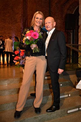 Maria Höfl-Riesch mit Freund Johann Schrempf Verleihung der Bayerischen Staatsmedaille für soziale Verdienste 2026 Allerheiligen-Hofkirche München 06. Oktober 2026