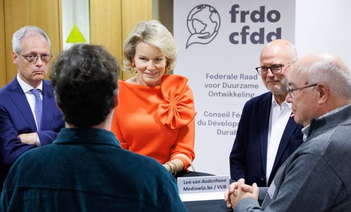 Queen Mathilde of Belgium pictured during the conference AI in balance organised by Federal Council for Sustainable Development, on Tuesday 6 October 2026 in Brussels. The conference program will feature presentations by various experts and multidisciplinary panel discussions on the societal, social, and environmental challenges posed by artificial intelligence.  BENOITxDOPPAGNE 188960189