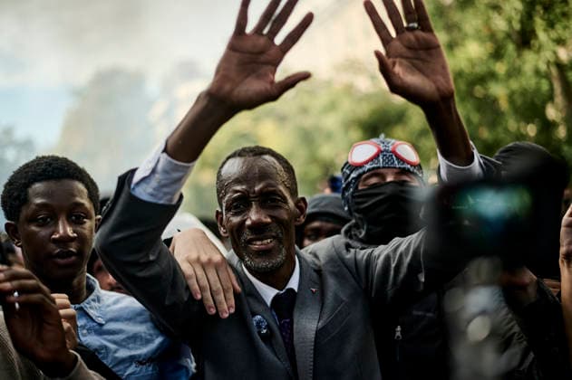 Saint-Denis Mayor Bally Bagayoko trying to call for calm, during high school students protest in Paris, on October 6, 2026. - 06 10 2026 - France Ile-de-France (region) Paris -  AntoninxBuratx xLexPictorium LePictorium_0342075
