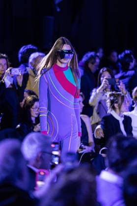 PFW Pierre Cardin Runway NB A model walks the runway during the Pierre Cardin Womenswear Spring Summer 2027 show at Pailleron ice rink as part of Paris Fashion Week on October 06, 2026 in Paris, France. Photo by Nasser Berzane ABACAPRESS.COM Paris France  Copyright: xBerzanexNasser ABACAx