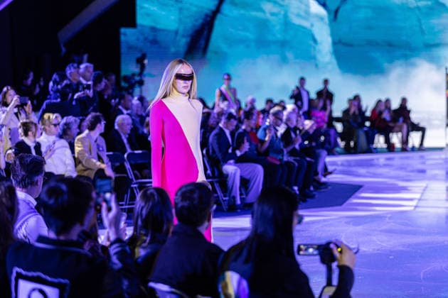 PFW Pierre Cardin Runway NB A model walks the runway during the Pierre Cardin Womenswear Spring Summer 2027 show at Pailleron ice rink as part of Paris Fashion Week on October 06, 2026 in Paris, France. Photo by Nasser Berzane ABACAPRESS.COM Paris France  Copyright: xBerzanexNasser ABACAx