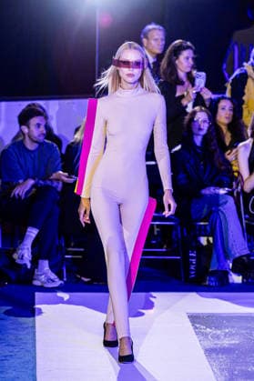 PFW Pierre Cardin Runway NB A model walks the runway during the Pierre Cardin Womenswear Spring Summer 2027 show at Pailleron ice rink as part of Paris Fashion Week on October 06, 2026 in Paris, France. Photo by Nasser Berzane ABACAPRESS.COM Paris France  Copyright: xBerzanexNasser ABACAx