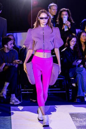 PFW Pierre Cardin Runway NB A model walks the runway during the Pierre Cardin Womenswear Spring Summer 2027 show at Pailleron ice rink as part of Paris Fashion Week on October 06, 2026 in Paris, France. Photo by Nasser Berzane ABACAPRESS.COM Paris France  Copyright: xBerzanexNasser ABACAx