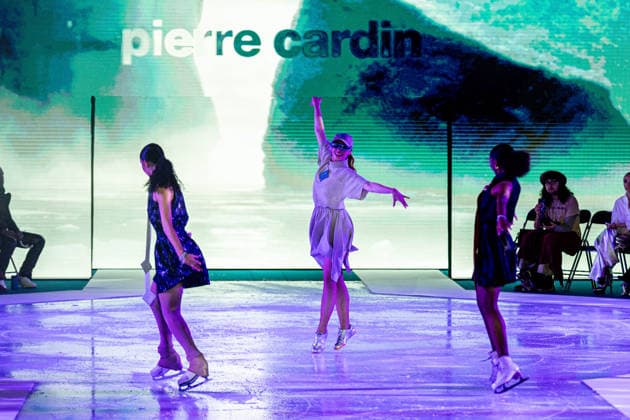 PFW Pierre Cardin Runway NB A model walks the runway during the Pierre Cardin Womenswear Spring Summer 2027 show at Pailleron ice rink as part of Paris Fashion Week on October 06, 2026 in Paris, France. Photo by Nasser Berzane ABACAPRESS.COM Paris France  Copyright: xBerzanexNasser ABACAx