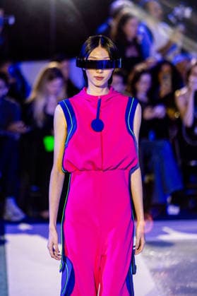 PFW Pierre Cardin Runway NB A model walks the runway during the Pierre Cardin Womenswear Spring Summer 2027 show at Pailleron ice rink as part of Paris Fashion Week on October 06, 2026 in Paris, France. Photo by Nasser Berzane ABACAPRESS.COM Paris France  Copyright: xBerzanexNasser ABACAx