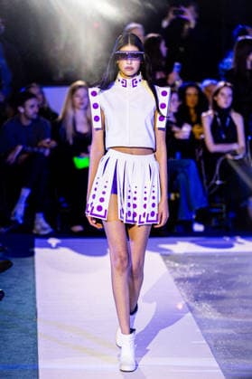 PFW Pierre Cardin Runway NB A model walks the runway during the Pierre Cardin Womenswear Spring Summer 2027 show at Pailleron ice rink as part of Paris Fashion Week on October 06, 2026 in Paris, France. Photo by Nasser Berzane ABACAPRESS.COM Paris France  Copyright: xBerzanexNasser ABACAx