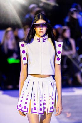 PFW Pierre Cardin Runway NB A model walks the runway during the Pierre Cardin Womenswear Spring Summer 2027 show at Pailleron ice rink as part of Paris Fashion Week on October 06, 2026 in Paris, France. Photo by Nasser Berzane ABACAPRESS.COM Paris France  Copyright: xBerzanexNasser ABACAx