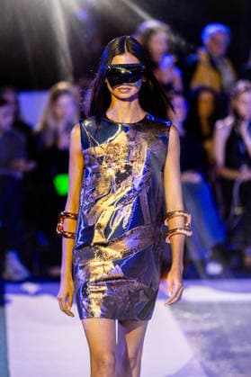 PFW Pierre Cardin Runway NB A model walks the runway during the Pierre Cardin Womenswear Spring Summer 2027 show at Pailleron ice rink as part of Paris Fashion Week on October 06, 2026 in Paris, France. Photo by Nasser Berzane ABACAPRESS.COM Paris France  Copyright: xBerzanexNasser ABACAx