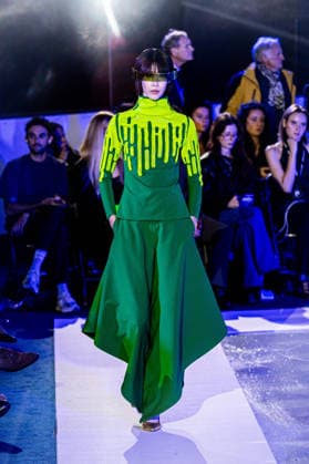PFW Pierre Cardin Runway NB A model walks the runway during the Pierre Cardin Womenswear Spring Summer 2027 show at Pailleron ice rink as part of Paris Fashion Week on October 06, 2026 in Paris, France. Photo by Nasser Berzane ABACAPRESS.COM Paris France  Copyright: xBerzanexNasser ABACAx