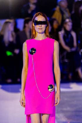 PFW Pierre Cardin Runway NB A model walks the runway during the Pierre Cardin Womenswear Spring Summer 2027 show at Pailleron ice rink as part of Paris Fashion Week on October 06, 2026 in Paris, France. Photo by Nasser Berzane ABACAPRESS.COM Paris France  Copyright: xBerzanexNasser ABACAx