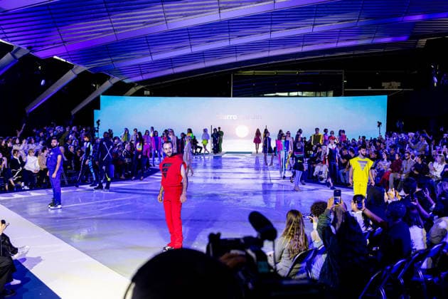 PFW Pierre Cardin Runway NB A model walks the runway during the Pierre Cardin Womenswear Spring Summer 2027 show at Pailleron ice rink as part of Paris Fashion Week on October 06, 2026 in Paris, France. Photo by Nasser Berzane ABACAPRESS.COM Paris France  Copyright: xBerzanexNasser ABACAx