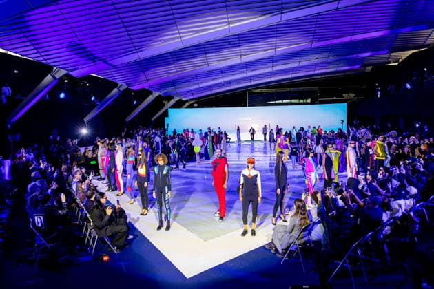 PFW Pierre Cardin Runway NB A model walks the runway during the Pierre Cardin Womenswear Spring Summer 2027 show at Pailleron ice rink as part of Paris Fashion Week on October 06, 2026 in Paris, France. Photo by Nasser Berzane ABACAPRESS.COM Paris France  Copyright: xBerzanexNasser ABACAx