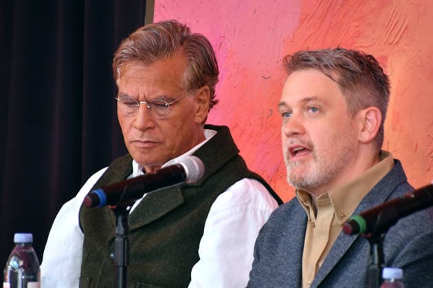 NEW YORK, NY- OCTOBER 6: Aaron Sorkin and Michael Arden at the press conference for A Few Good Men at Lincoln Center Theater in the Vivian Beaumont Theatre on October 6, 2026 in New York City. Credit: AdMedia New York City USA - ZUMAa123 20261006_zaa_a123_107 Copyright: xJohnxFyckex