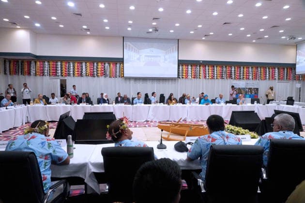 October 6, 2026, Funafuti, Funafuti, Tuvalu: Over a dozen world leaders participate in the Pre-COP31 Leaders™ event in Funafuti, Tuvalu. Complementing the ministerial meeting in Fiji, the visit brings global decision-makers to the low-lying Pacific island nation to witness climate impacts and community adaptation efforts firsthand and advance climate action ahead of COP31 in Antalya, Türkiye. Funafuti Tuvalu - ZUMA 20261006_int_h213_052 Copyright: xHuang Mendersx