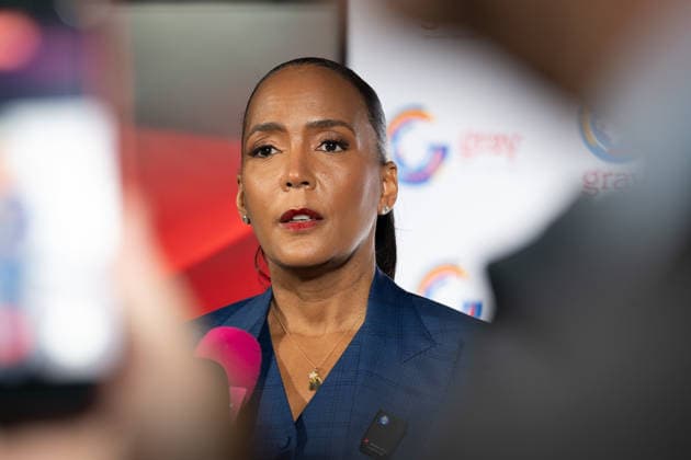 October 6, 2026, Atlanta, Georgia, USA: Former Atlanta Mayor and Democratic candidate for Georgia Governor Keisha Lance Bottoms meets with reporters following Tuesday nightÃ¢â‚¬â ¢s debate with Republican candidate Rick Jackson. Atlanta USA - ZUMAn03_ 20261006_zaf_n03_006 Copyright: xRobinxRaynex