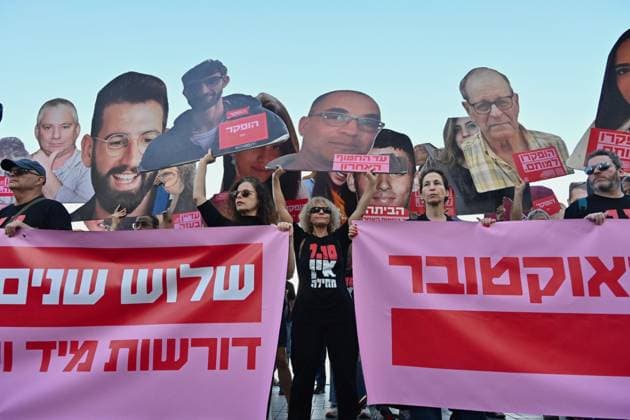October 7, 2026, Tel Aviv, Israel: TEL AVIV, ISRAEL, OCTOBER 7, 2026: Families of hostages who died or were killed after being taken to Gaza are joined by crowds in Tel Aviv as Israel marks the third anniversary of the Hamas-led attack on southern Israel. Hamas-led militants killed about 1,200 people and took 251 hostages into Gaza during the October 7, 2023 attack. The anniversary is being marked for the first time with no hostages remaining in Gaza, after the last hostageÃ¢â‚¬â ¢s remains were recovered in January 2026. Tel Aviv Israel - ZUMAq101 20261007_zna_q101_004 Copyright: xShaniexRothx
