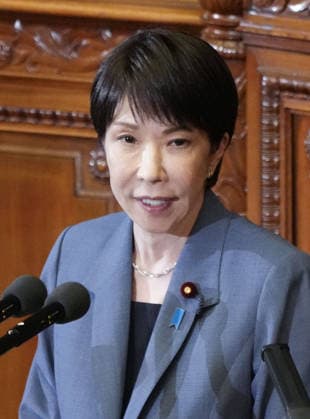 Japan PM in parliament Japanese Prime Minister Sanae Takaichi answers a question from an opposition lawmaker during a House of Representatives plenary session in Tokyo on Oct. 7, 2026.  A14AA0005630357P