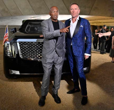 Director Renny Harlin (R) and cast member Samuel L. Jackson attend the premiere of the motion picture thriller The Beast at the Academy museum of Motion Pictures in Los Angeles on Tuesday, October 10, 2026. Storyline: When a militia of unidentified hostiles coordinates a coup against the U.S., the president uncovers the extent of The Beast s highly classified offensive capabilities in order to save his life and America.  LAP20261006826 JIMxRUYMEN