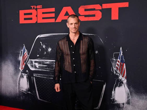 Cast member Joel Kinnaman attends the premiere of the motion picture thriller The Beast at the Academy museum of Motion Pictures in Los Angeles on Tuesday, October 10, 2026. Storyline: When a militia of unidentified hostiles coordinates a coup against the U.S., the president uncovers the extent of The Beast s highly classified offensive capabilities in order to save his life and America.  LAP20261006831 JIMxRUYMEN