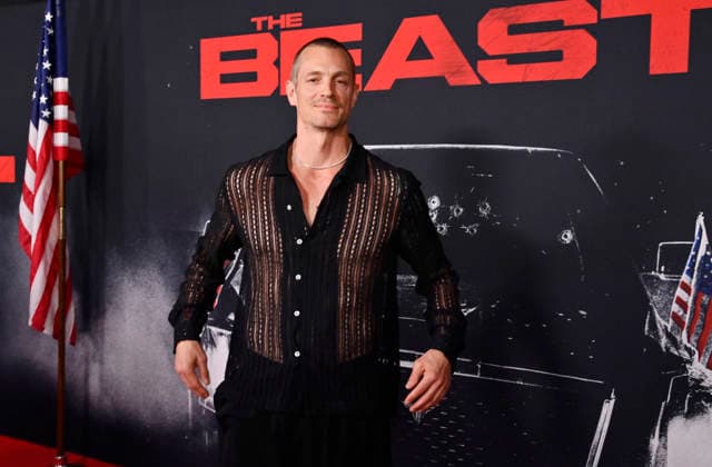 Cast member Joel Kinnaman attends the premiere of the motion picture thriller The Beast at the Academy museum of Motion Pictures in Los Angeles on Tuesday, October 10, 2026. Storyline: When a militia of unidentified hostiles coordinates a coup against the U.S., the president uncovers the extent of The Beast s highly classified offensive capabilities in order to save his life and America.  LAP20261006833 JIMxRUYMEN