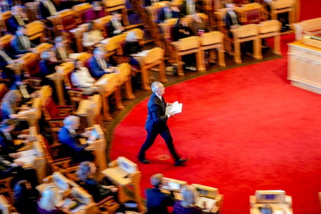 Statsbudsjett 2027 Oslo 20261007. Finansminister Jens Stoltenberg (Ap) under fremleggelsen av statsbudsjettet for 2027. Foto: Fredrik Varfjell NTB Oslo Norge UOA-Ebltt9U EDITORIAL USE ONLY Ref:_POLUOA-Ebltt9U.jpg Copyright: xFredrikxVarfjellxx xNTBx