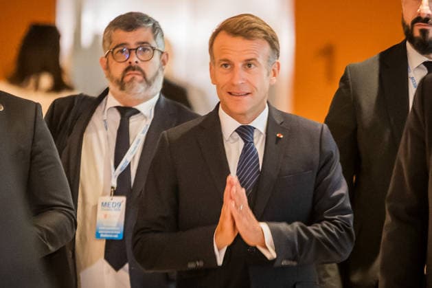 EU MED9 Bilateral meet Plenkovic - Macron Croatian Prime Minister Andrej Plenkovic meets French President Emmanuel Macron during bilateral meetings on the sidelines of the EU MED9 summit in Split, Croatia on October 7, 2027.  ZvonimirxBarisin PIXSELL