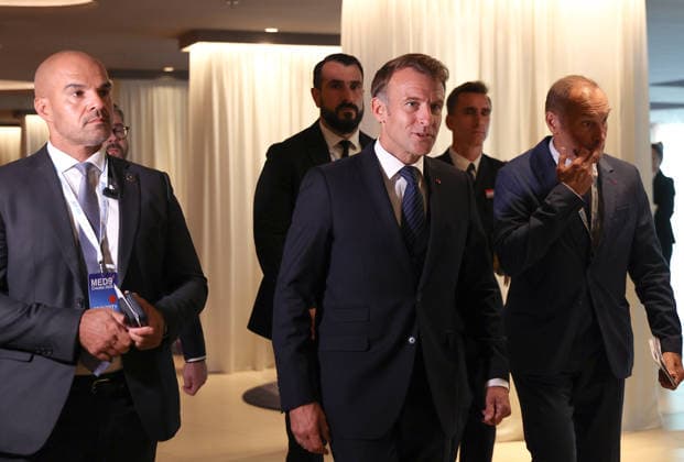 EU MED9 Bilateral meet Plenkovic - Macron Croatian Prime Minister Andrej Plenkovic meets French President Emmanuel Macron during bilateral meetings on the sidelines of the EU MED9 summit in Split, Croatia on October 7, 2027.  IvanaxIvanovic PIXSELL