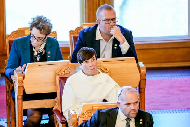 Statsbudsjett 2027 Oslo 20261007. Ine Marie Eriksen Soreide (H) under fremleggelsen av statsbudsjettet for 2027. Foto: Fredrik Varfjell NTB Oslo Norge JU7xnLbsLzw EDITORIAL USE ONLY Ref:_POLJU7xnLbsLzw.jpg Copyright: xFredrikxVarfjellxx xNTBx
