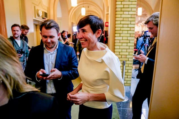 Statsbudsjett 2027 Oslo 20261007. Ine Marie Soreide Eriksen (H) etter fremleggelsen av statsbudsjettet for 2027. Foto: Fredrik Varfjell NTB Oslo Norge ipMC5fNtU30 EDITORIAL USE ONLY Ref:_POLipMC5fNtU30.jpg Copyright: xFredrikxVarfjellxx xNTBx