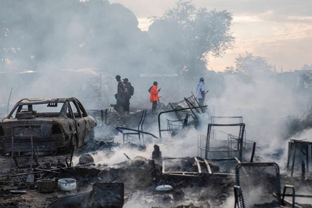 A fire in a shantytown in Albacete affects several shacks. Several people are working amid the fire’s aftermath on October 7, 2026, in Albacete, Castilla-La Mancha, Spain. A fire in the settlement along the Carretera de las Penas has mobilized the Albacete Fire Department, which is working to extinguish the blaze and prevent it from spreading. October 7, 2026. Víctor Ferná, Albacete, Castile-La Mancha, Albacete, Castile-La Mancha, Spain  Copyright: xVictorxFernandezx 7825829