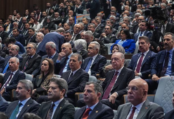 Turkish President and Leader of the Justice and Development (AK) Party Recep Tayyip Erdogan ANKARA, TURKIYE - OCTOBER 7: Turkish President and Leader of the Justice and Development (AK) Party Recep Tayyip Erdogan attends the Legislative Year Opening Meeting with AK Party lawmakers at the AK Party Congress Center in Ankara, Turkiye, on October 07, 2026. Izmir Metropolitan Municipality Mayor Cemil Tugay also attended the meeting. Ercin Erturk Anadolu Ankara Turkey. Editorial use only. Please get in touch for any other usage.  Copyright: x2026xAnadoluxErcinxErturkx