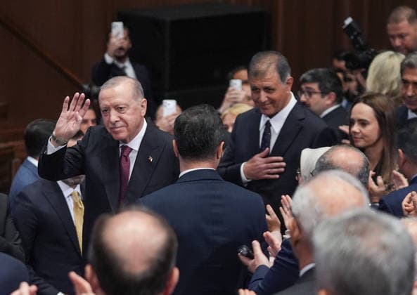 Turkish President and Leader of the Justice and Development (AK) Party Recep Tayyip Erdogan ANKARA, TURKIYE - OCTOBER 7: Turkish President and Leader of the Justice and Development (AK) Party Recep Tayyip Erdogan attends the Legislative Year Opening Meeting with AK Party lawmakers at the AK Party Congress Center in Ankara, Turkiye, on October 07, 2026. Izmir Metropolitan Municipality Mayor Cemil Tugay also attended the meeting. Ercin Erturk Anadolu Ankara Turkey. Editorial use only. Please get in touch for any other usage.  Copyright: x2026xAnadoluxErcinxErturkx