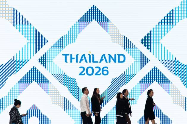 October 7, 2026, Bangkok, Thailand: People walk past the IMFÃ¢â‚¬World Bank Group Annual Meetings 2026 logo during the preparations for the event week in Bangkok..The IMFÃ¢â‚¬World Bank Group Annual Meetings 2026 will take place at the Queen Sirikit National Convention Center in Bangkok from October 12-18, 2026, drawing over 15,000 delegates from 191 member countries as Thailand hosts this prestigious event for the first time in 35 years. Bangkok Thailand - ZUMAs197 20261007_aaa_s197_004 Copyright: xPeeraponxBoonyakiatx