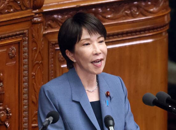 October 7, 2026, Tokyo, Japan - Japanese Prime Minister Sanae Takaichi answers a question at Lower House s plenary session at the National Diet in Tokyo on Wednesday, October 7, 2026. (photo by Yoshio Tsunoda AFLO)  aflo_354016945