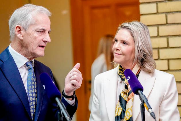 Statsbudsjett 2027 Oslo 20261007. Statsminister Jonas Gahr Store (Ap) og Sylvi Listhaug (Frp) etter fremleggelsen av statsbudsjettet for 2027. Foto: Fredrik Varfjell NTB Oslo Norge nH55ebtSeqA EDITORIAL USE ONLY Ref:_POLnH55ebtSeqA.jpg Copyright: xFredrikxVarfjellxx xNTBx