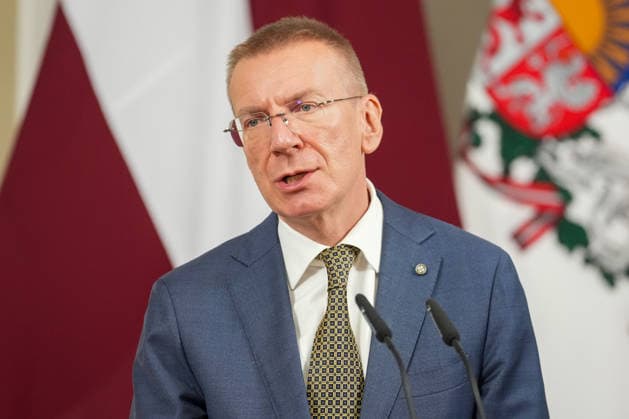 October 7, 2026, Riga, LATVIA: Latvian President EDGARS RINKEVICS reacts during a statement to name current Latvian Prime Minister and candidate for Prime Minister of the new government in Riga, Latvia, 07 October 2026. Riga LATVIA - ZUMAp305 20261007_zip_p305_001 Copyright: xEdijsxPalensx
