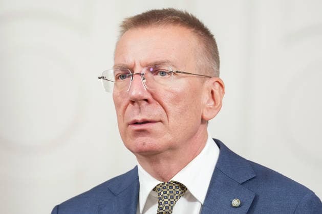 October 7, 2026, Riga, LATVIA: Latvian President EDGARS RINKEVICS reacts during a statement to name current Latvian Prime Minister and candidate for Prime Minister of the new government in Riga, Latvia, 07 October 2026. Riga LATVIA - ZUMAp305 20261007_zip_p305_003 Copyright: xEdijsxPalensx