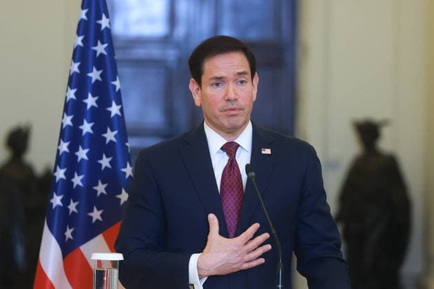 Greek Foreign Minister Giorgos Gerapetritis, US Secretary of State Marco Rubio hold joint press conference in Athens ATHENS, GREECE - OCTOBER 07: US Secretary of State Marco Rubio speaks during a joint press conference with Greek Foreign Minister Giorgos Gerapetritis at the Foreign Ministry in Athens, Greece, on October 07, 2026. Costas Baltas Anadolu Athens Greece. Editorial use only. Please get in touch for any other usage.  Copyright: x2026xAnadoluxCostasxBaltasx