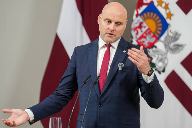 October 7, 2026, Riga, LATVIA: Current Latvian Prime Minister and candidate for prime minister of the new government ANDRIS KULBERGS attends the delivery of a statement by Latvian President in Riga, Latvia, 07 October 2026. Riga LATVIA - ZUMAp305 20261007_zip_p305_014 Copyright: xEdijsxPalensx