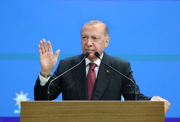 Turkish President and Leader of the Justice and Development (AK) Party Recep Tayyip Erdogan ANKARA, TURKIYE - OCTOBER 7: (----EDITORIAL USE ONLY - MANDATORY CREDIT - TURKISH PRESIDENCY MUSTAFA KAMACI HANDOUT - NO MARKETING NO ADVERTISING CAMPAIGNS - DISTRIBUTED AS A SERVICE TO CLIENTS----) Turkish President and Leader of the Justice and Development (AK) Party Recep Tayyip Erdogan gives a speech during the Legislative Year Opening Meeting with AK Party Deputies at the AK Party Congress Center in Ankara, Turkiye on October 7, 2026. TUR Presidency Mustafa Kamaci Handout Anadolu Ankara Turkey. Editorial use only. Please get in touch for any other usage.  Copyright: x2026xAnadoluxTURxPresidencyx xMustafaxKamacix xHandoutx