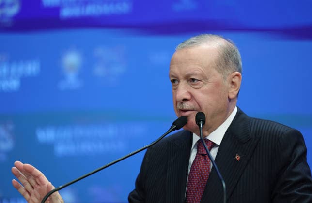 Turkish President and Leader of the Justice and Development (AK) Party Recep Tayyip Erdogan ANKARA, TURKIYE - OCTOBER 7: (----EDITORIAL USE ONLY - MANDATORY CREDIT - TURKISH PRESIDENCY MUSTAFA KAMACI HANDOUT - NO MARKETING NO ADVERTISING CAMPAIGNS - DISTRIBUTED AS A SERVICE TO CLIENTS----) Turkish President and Leader of the Justice and Development (AK) Party Recep Tayyip Erdogan gives a speech during the Legislative Year Opening Meeting with AK Party Deputies at the AK Party Congress Center in Ankara, Turkiye on October 7, 2026. Turkish Presidency Mustafa Kamaci Handout Anadolu Ankara Turkey. Editorial use only. Please get in touch for any other usage.  Copyright: x2026xAnadoluxTurkishxPresidencyx xMustafaxKamacix xHandoutx