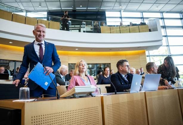 8. THÜRINGER LANDTAG - 55. PLENARSITZUNG ** NUR FÜR REDAKTIONELLE ZWECKE ** EDITORIAL USE ONLY **<p>07 10 2026-Erfurt: Thüringer Landtag 8. Wahlperiode 55. Plenarsitzung im Foto: Björn Höcke (AfD), Fraktionsvorsitzender ( Deutschland Thueringen Erfurt Copyright: SaschaxFromm