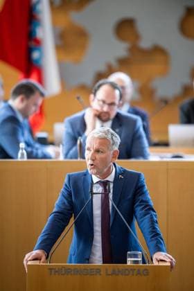 8. THÜRINGER LANDTAG - 55. PLENARSITZUNG ** NUR FÜR REDAKTIONELLE ZWECKE ** EDITORIAL USE ONLY **<p>07 10 2026-Erfurt: Thüringer Landtag 8. Wahlperiode 55. Plenarsitzung im Foto: Björn Höcke (AfD), Fraktionsvorsitzender ( Deutschland Thueringen Erfurt Copyright: SaschaxFromm